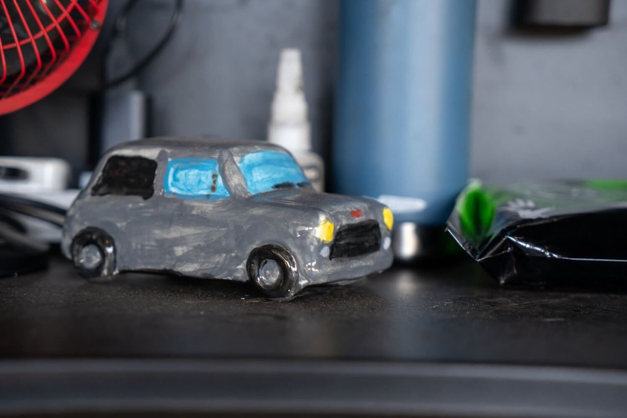 toy car on counter