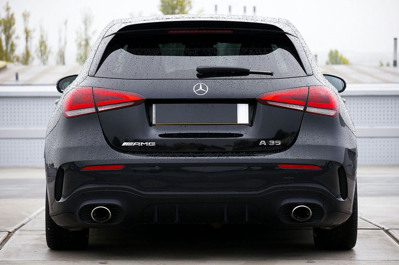 back of black Mercedes